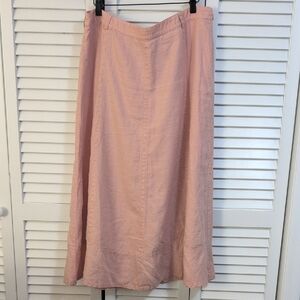Liz Claiborne Soft Pink 100% Linen Maxi Skirt